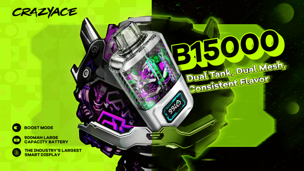 瘋狂CRAZYACE 15000口 一次性電子煙｜原裝進口 商品特色 1